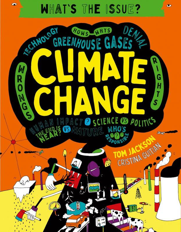 Cover with image depicting different issues and concerns of climate science