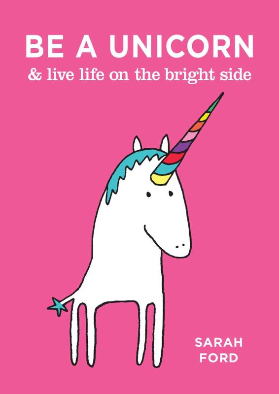 a goofy illustration of a unicorn against a bright pink background