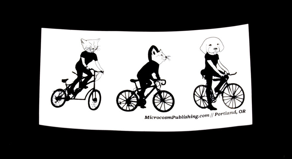 Sticker #371: Cats & Dog on Bikes