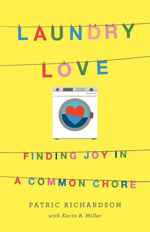 a bright yellow cover with a small illustration of a washing machine, with a heart shape in the center