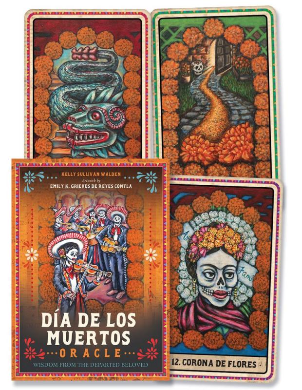 cards with skulls and Mexican gods