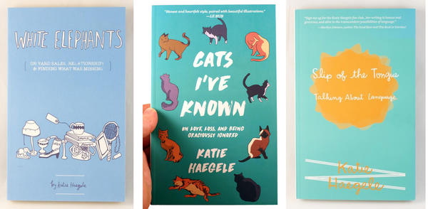 a spread of three book covers