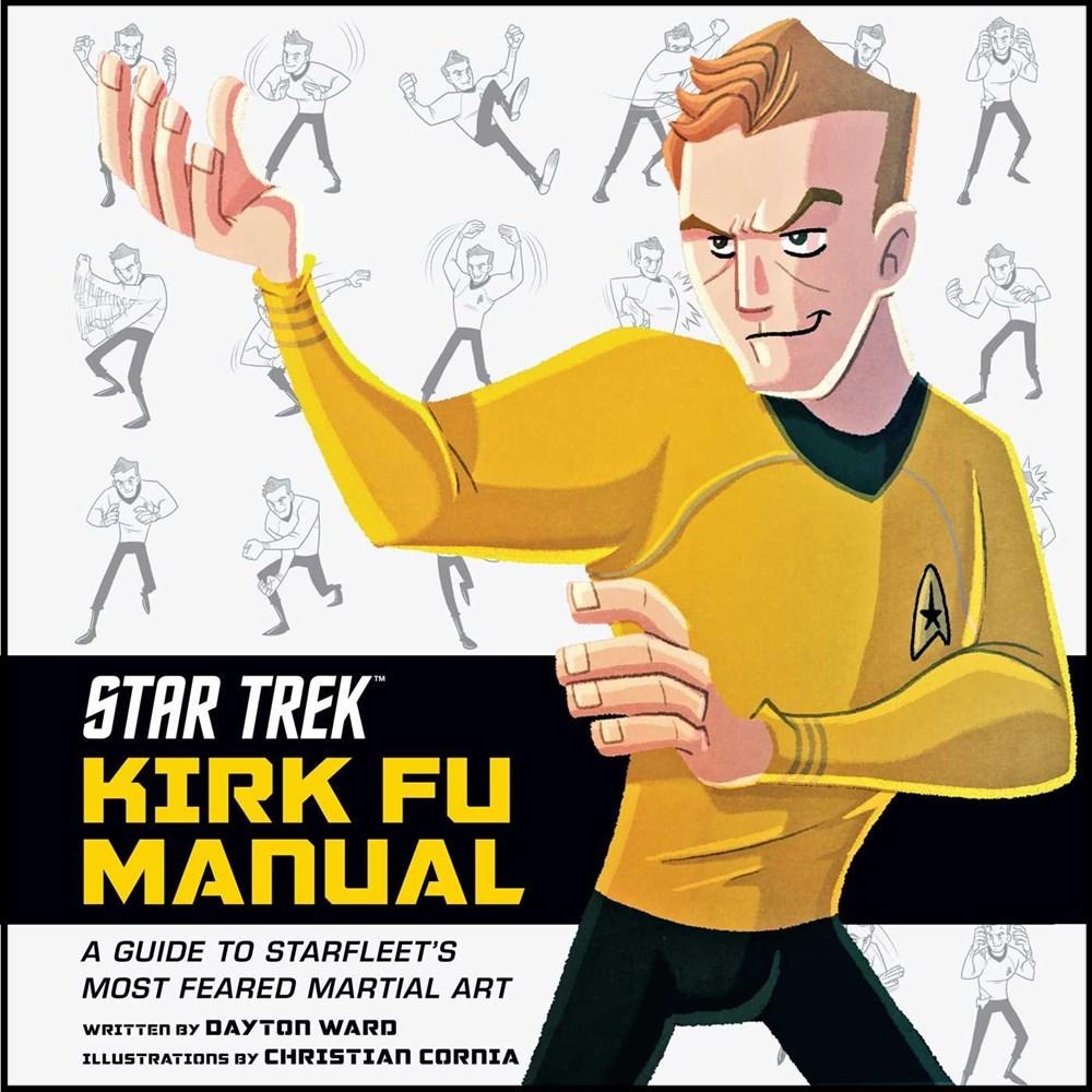 an illustration of Captain Kirk in a martial arts fighting stance