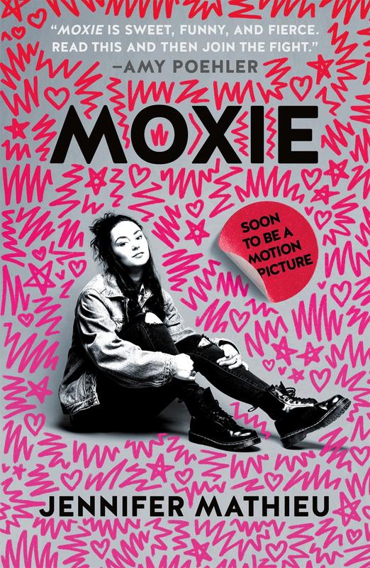 Book cover with gray background beneath red scribbles and doodles, with a photograph of a young woman in the middle beneath black title text.