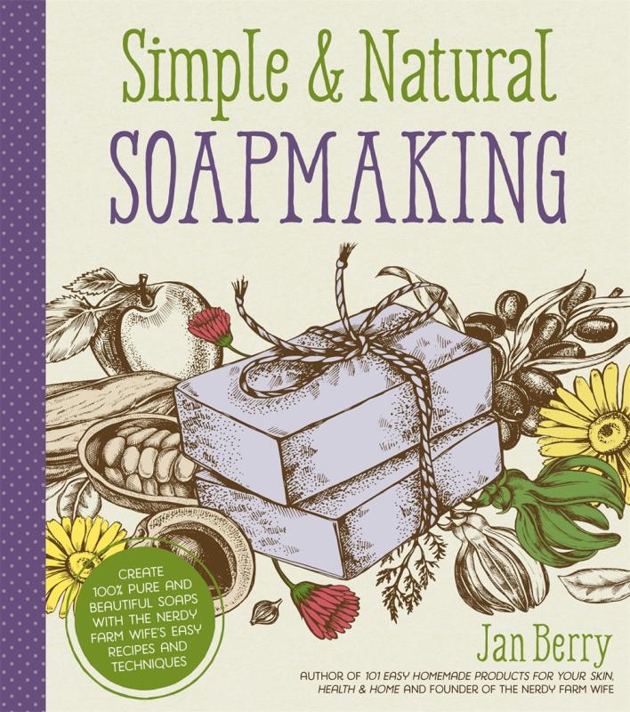 Cover has an illustration of soap with some natural ingredients behind it.