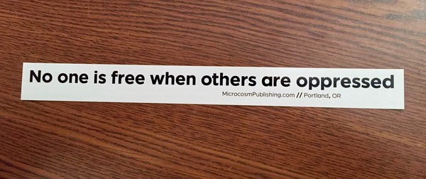 no one is free when others are oppressed vinyl sticker