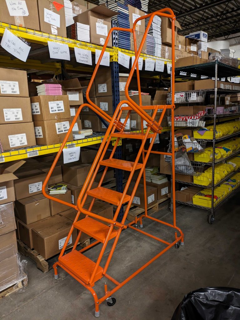 An attractive orange step ladder
