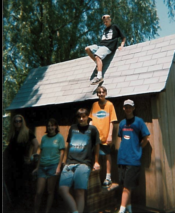 On a memorable day circa 1994, Joe, Mark, and friends carried this couch for a mile to their secret spot.