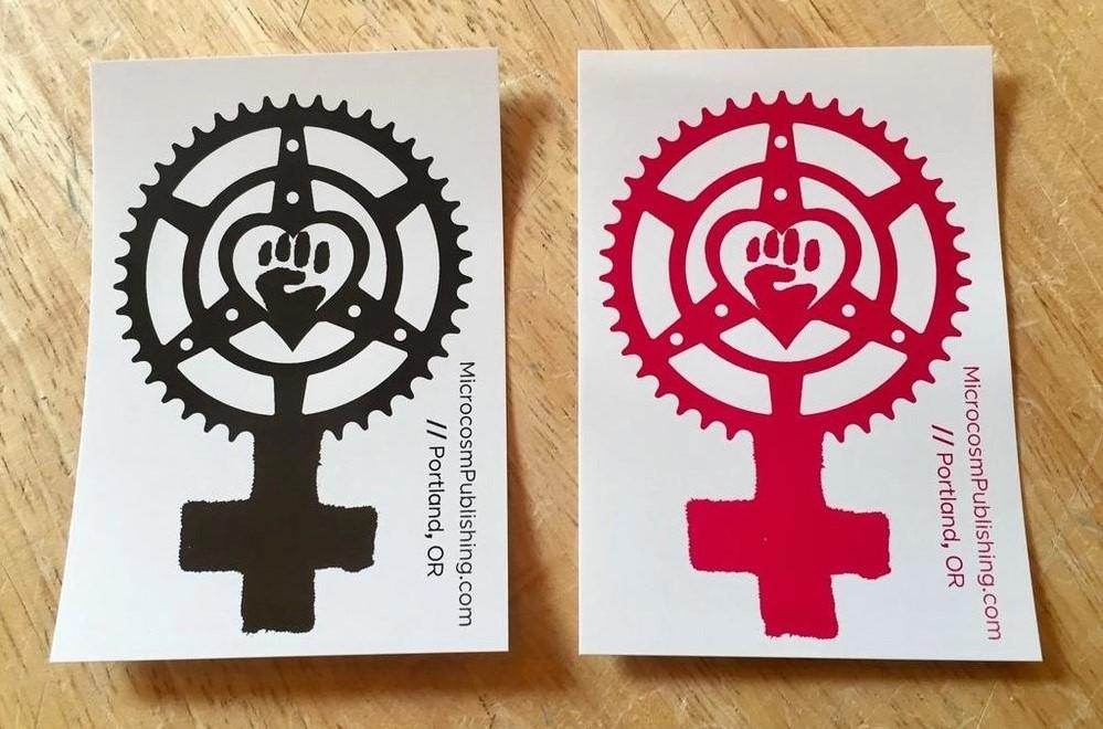 Sticker #383: Feminist Chainring Fist image #1