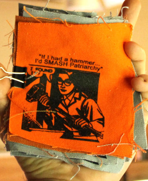 If I had a hammer, I'd smash patriarchy canvas patch