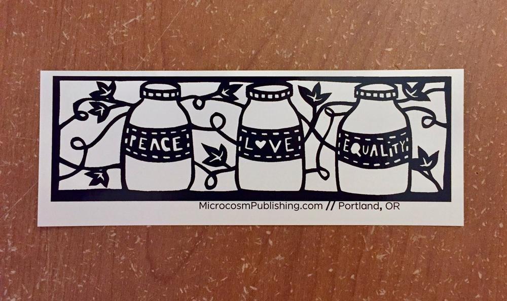 Sticker #391: Protest Fuel: Peace Love Equality image #1
