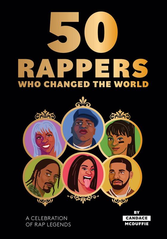 six portrait illustrations of various famous rappers. 