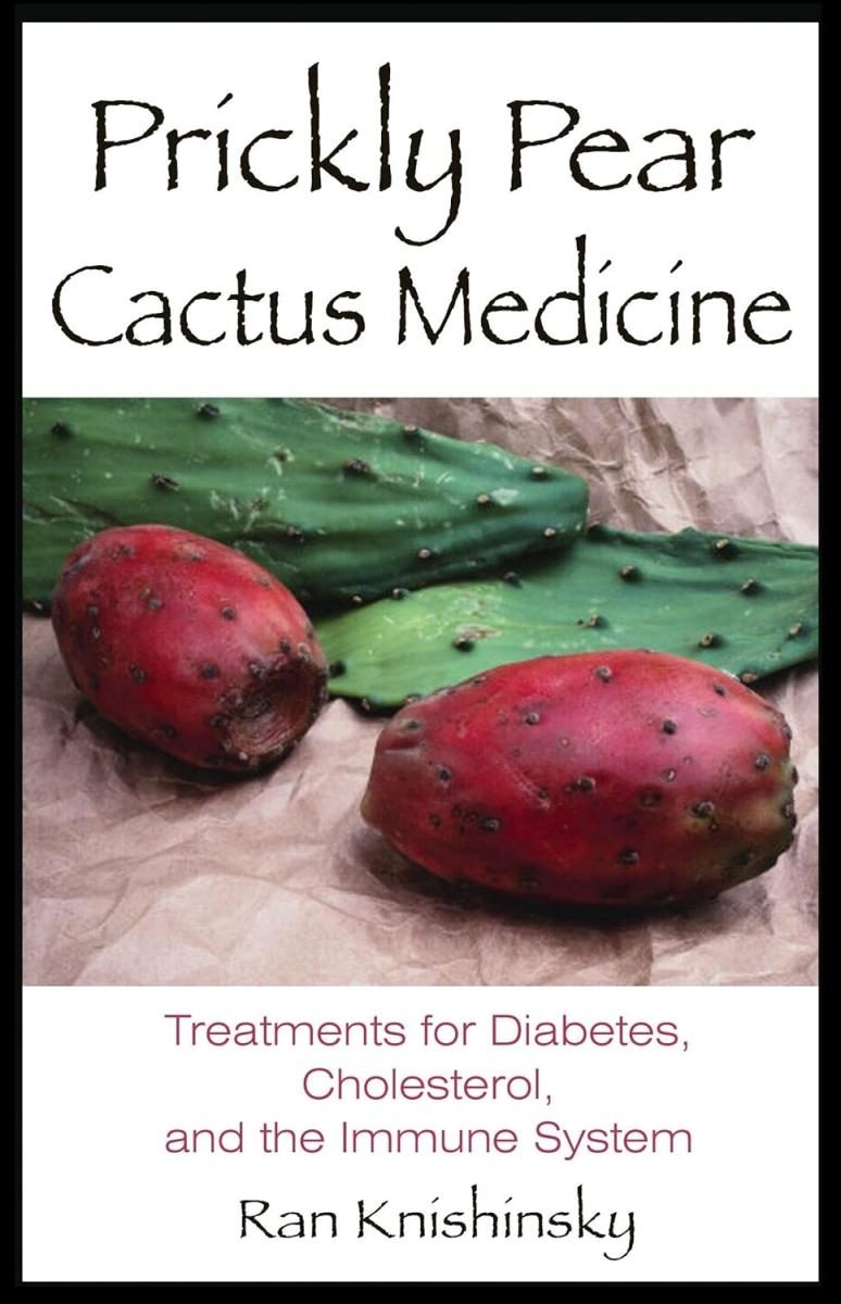 Prickly pears and cactus leaves flanked by white background