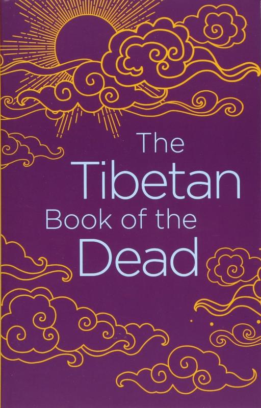 Purple cover with a Tibetan motif of clouds and the sun.