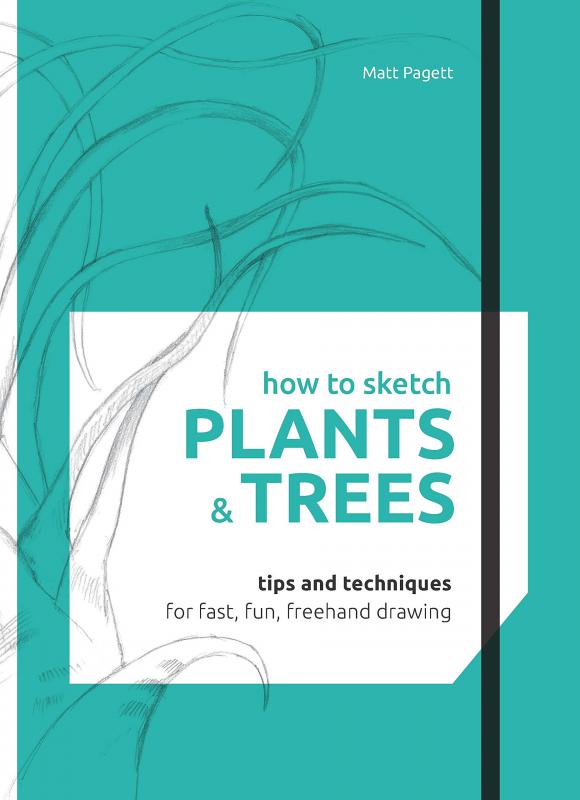 Teal cover with sketch of a plant