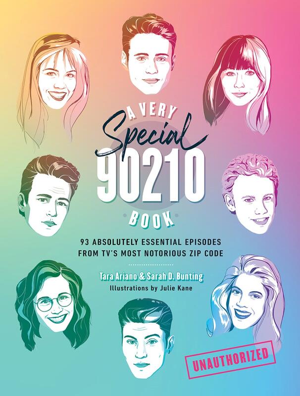 portrait illustrations of the 90210 gang from the 1990s.