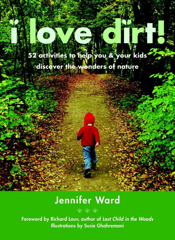 a photo of a kid in a red hoodie running down a forest path away from the viewer