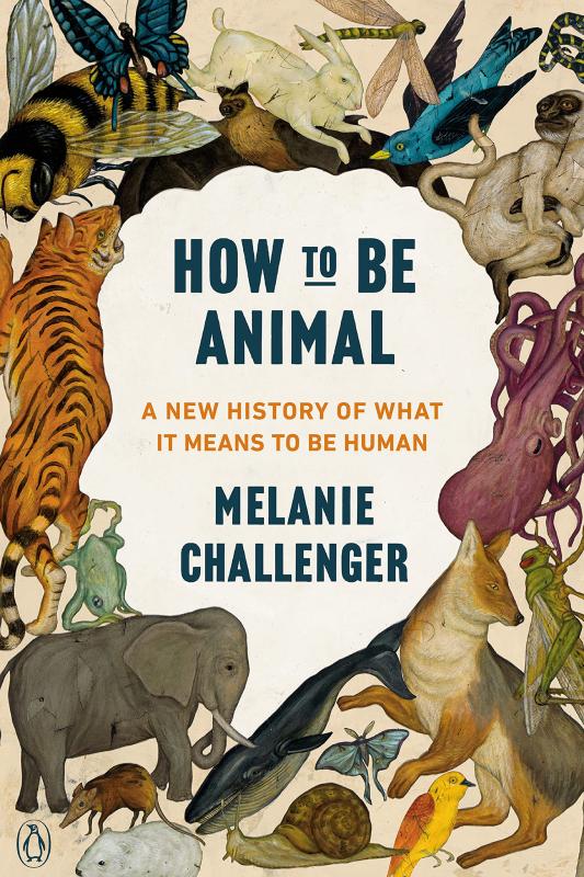 various animals around the outside of the cover arranged in such a way as to leave an empty space in the shape of a human head in the center of the cover
