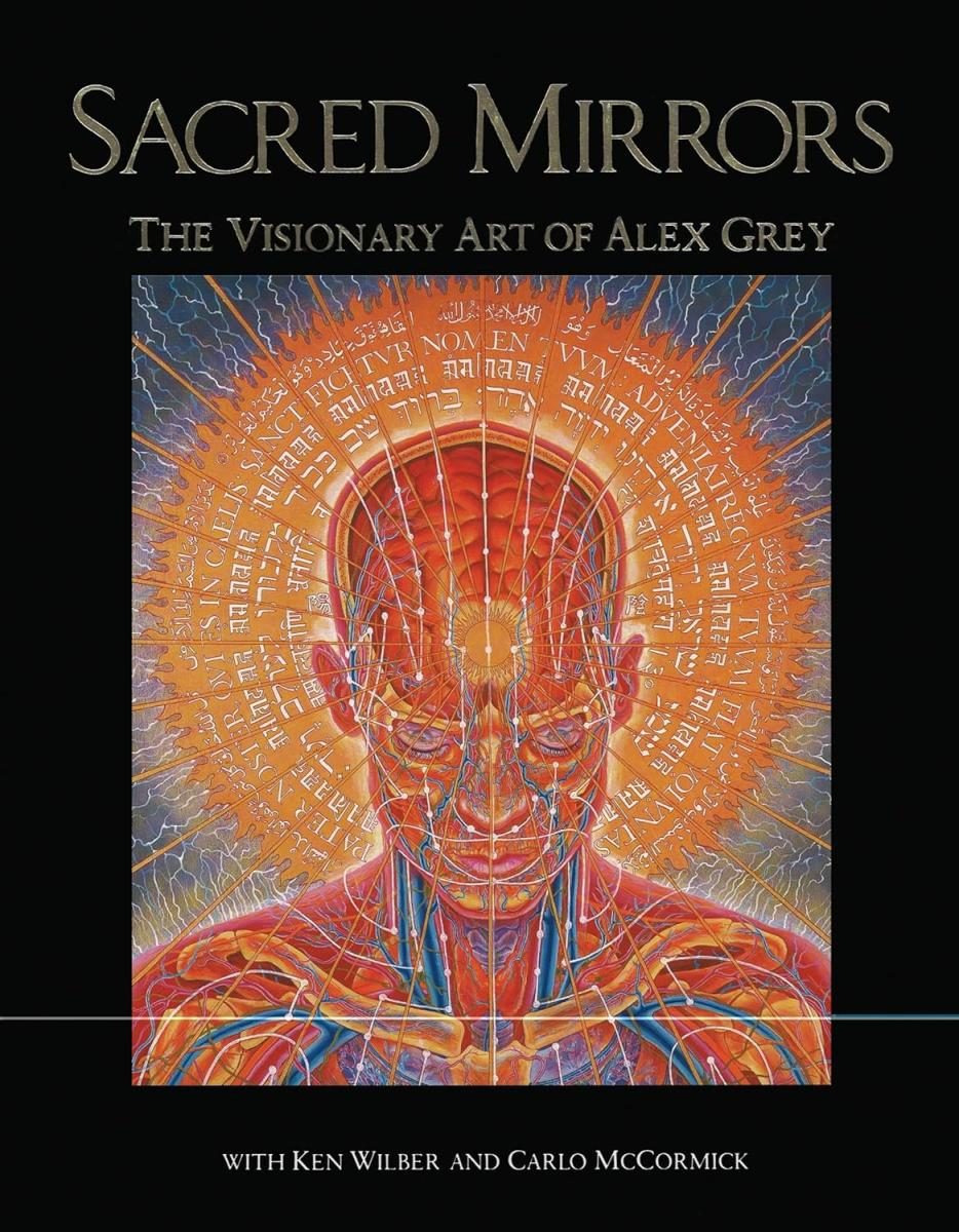 black cover with red and blue illustration of a persons head with white text