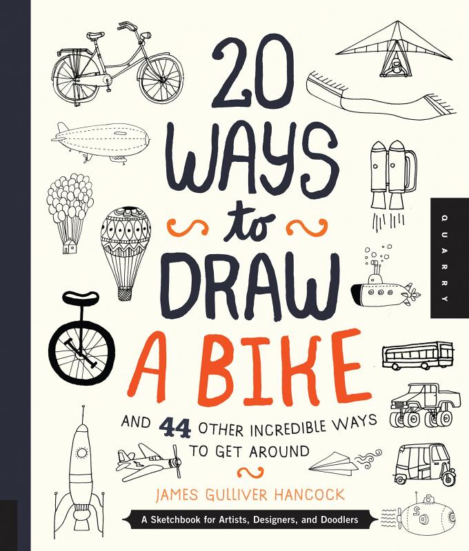Cover with many drawings of bikes