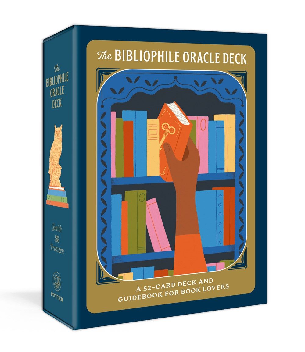 illustration of a bookshelf with hand reaching for a book