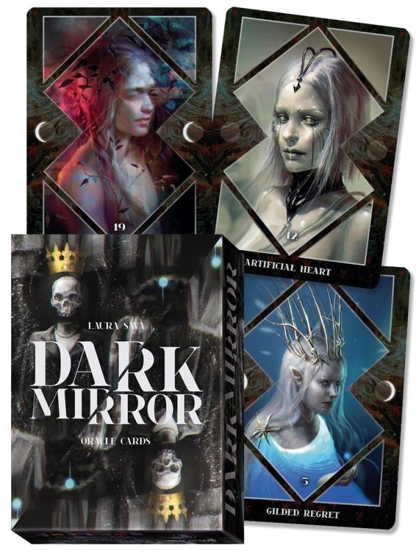 black cover with illustration of characters with dark twists