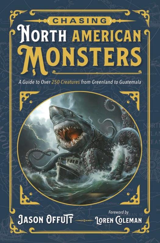 blue cover with yellow text and illustration of sea monster attacking a ship in the ocean