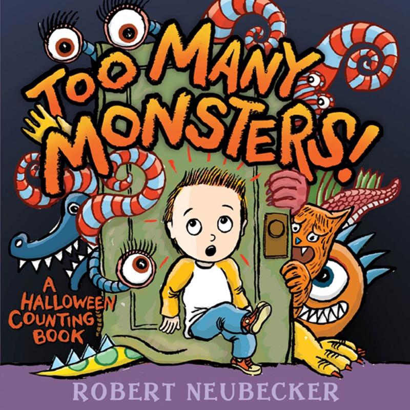 Cover with drawing of a child holding a door show with many monsters trying to get through.