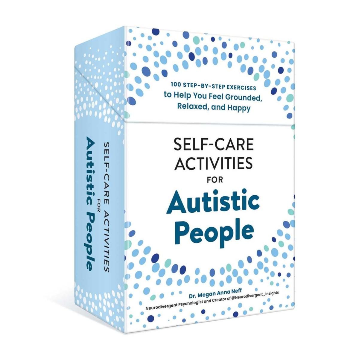 White center circle on the sample box with flare of blue dots of many shades with contrasting sides over a white background