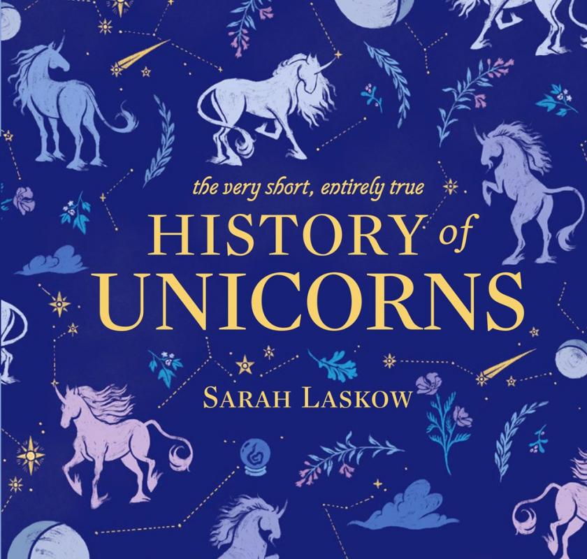 Cover with drawings of unicorns