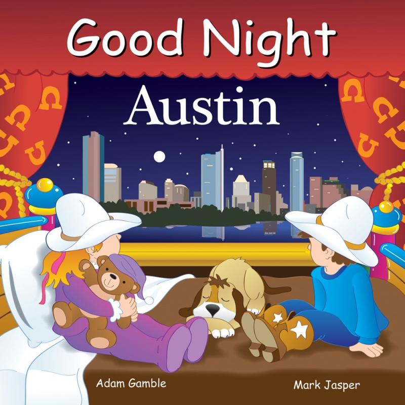 Cover with image of kids in cowboy hats looking out a bedroom window at Austin