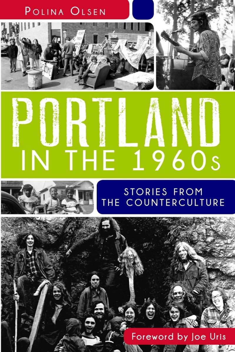 Four black and white photos of people in PDX