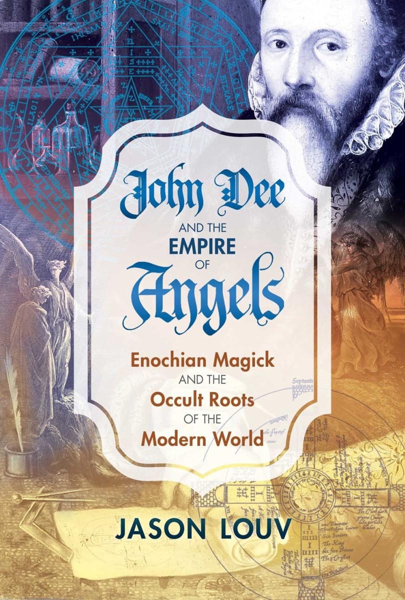 colorful cover with collage of a person and angel figures with blue text and white banner