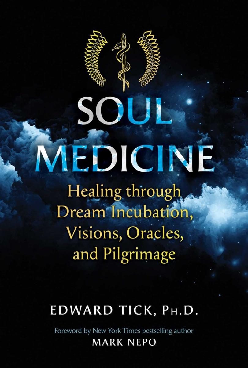 black cover with blue clouds with yellow and white text