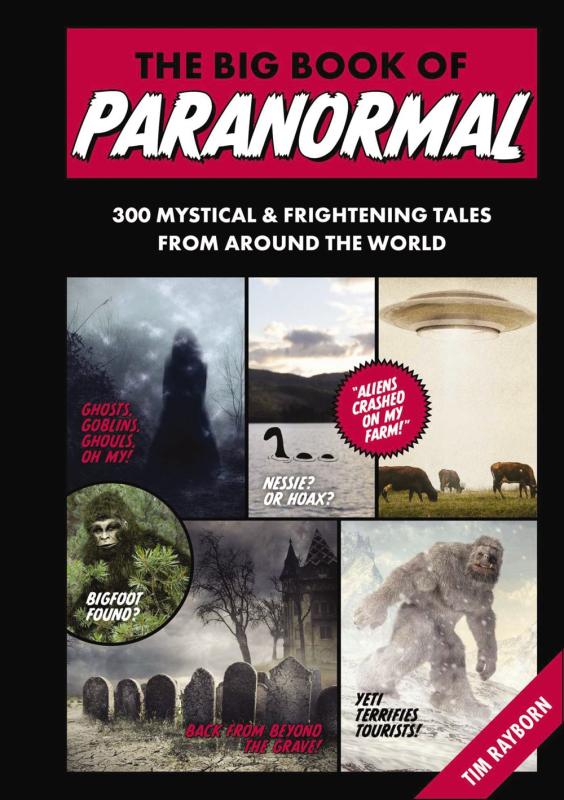 Book cover featuring different illustrations of cryptids laid out in a grid, with title text in white over red at the top.