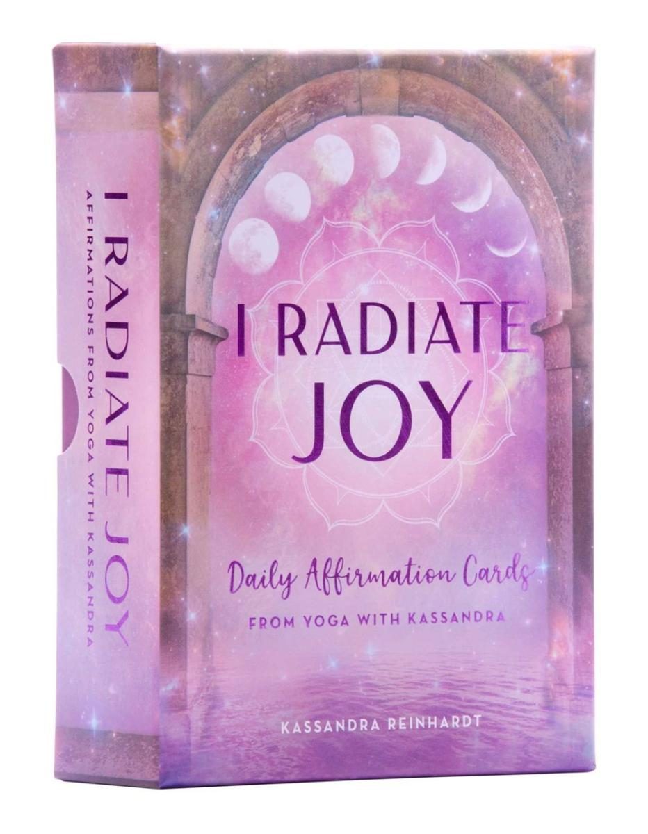 sample box with a glittery mandala and moon cycle stages in pink and purple hues