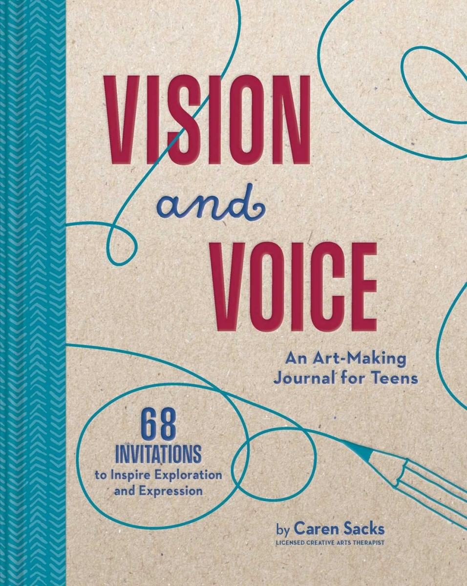 tan cover with blue spine with bold red text and illustration of a pencil marking a line