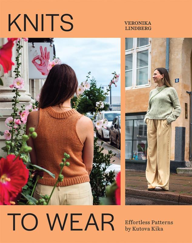 Person in a knit standing behind a bush and another photo of a person in a knit standing on a platform
