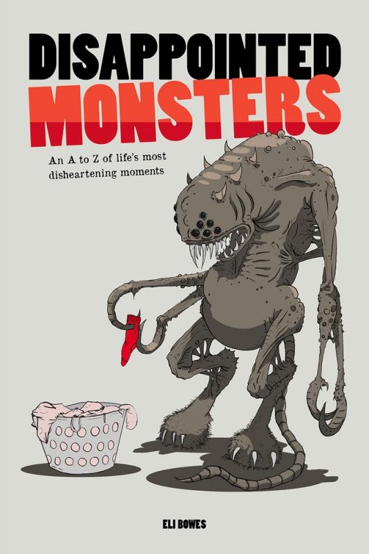Cover with drawing of a monster pulling a red sock out of a basket of now pink laundry