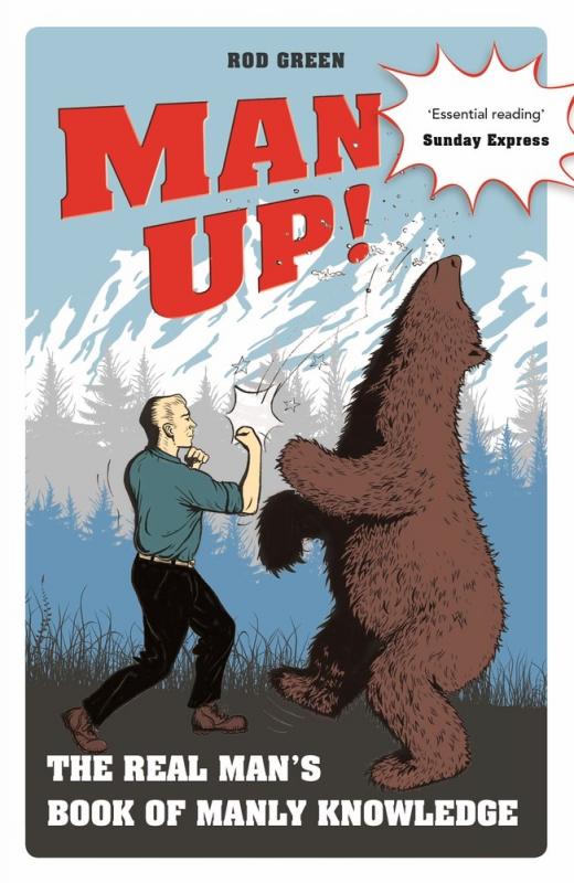 Cover with drawing of a man boxing with a bear.