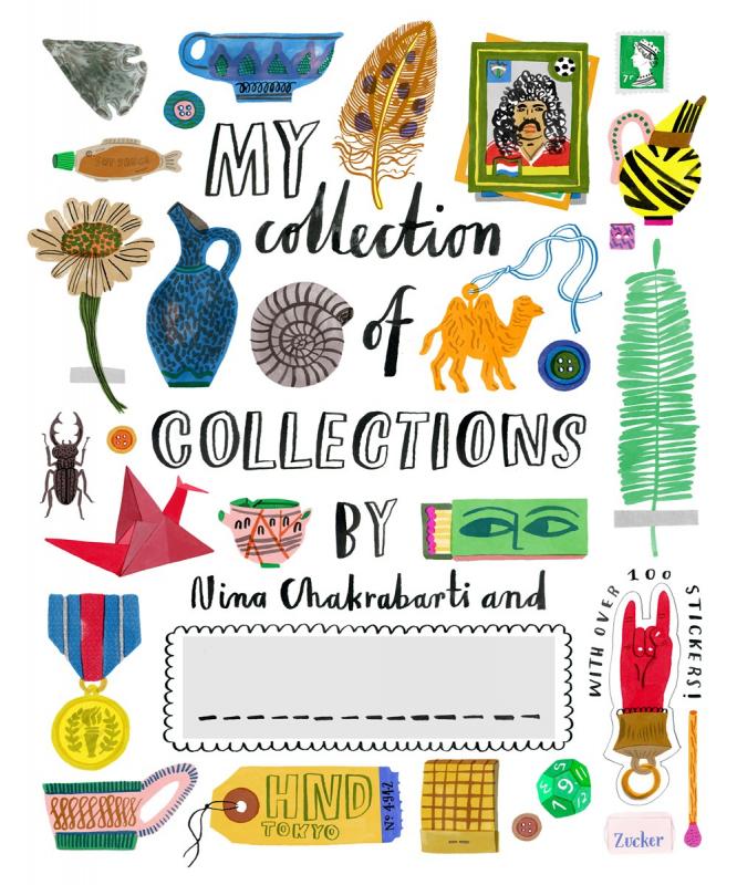 Cover with drawings of collected items