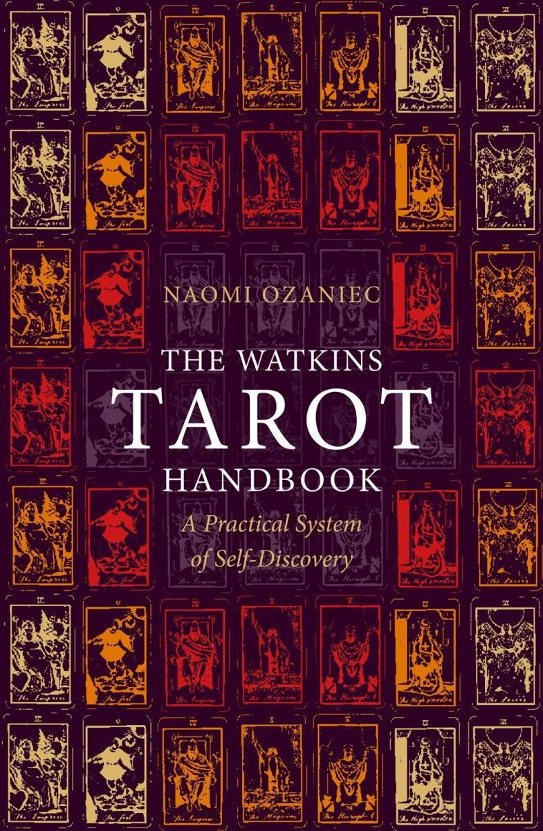 purple cover with illustration of tarot cards with white text