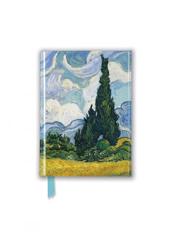 Photo of journal with Van Gogh's Wheat Field with Cypresses