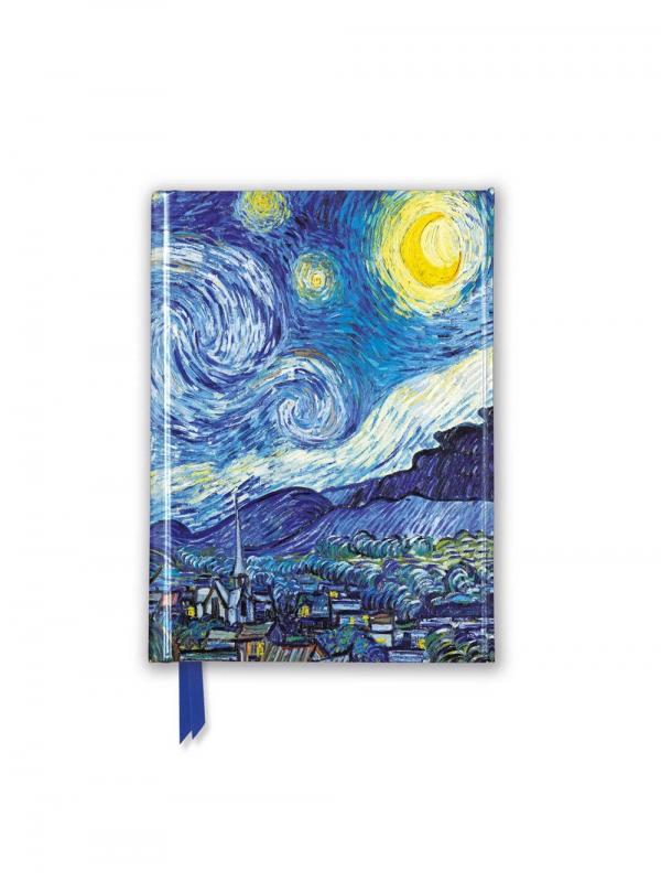 Photo of journal with Van Gogh's Starry Night. 