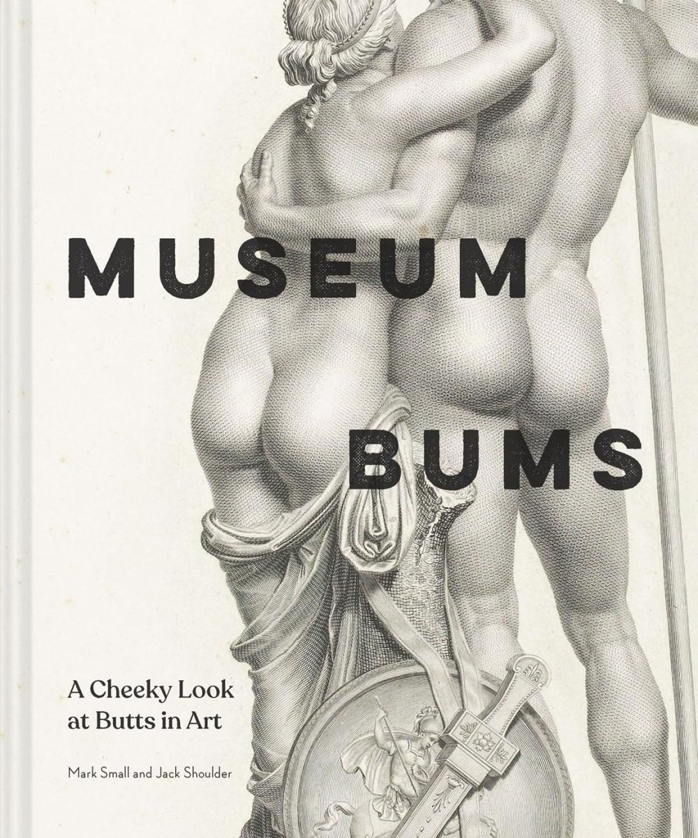 white cover with bold black text and illustration of two butts