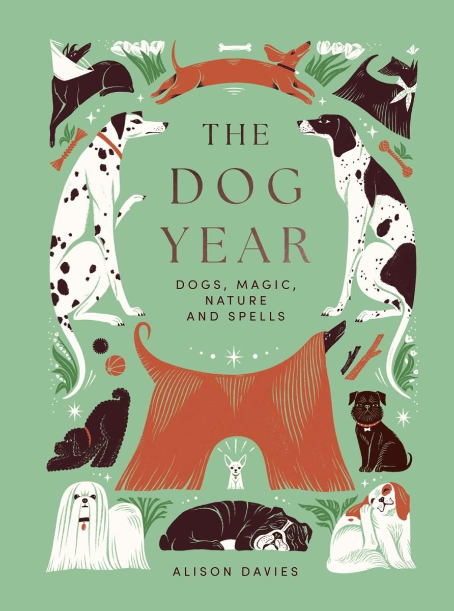 green cover with illustrations of various breeds of dogs