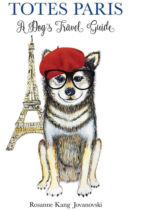 Cover with drawing of a dog wearing a beret in front of the Eiffel Tower