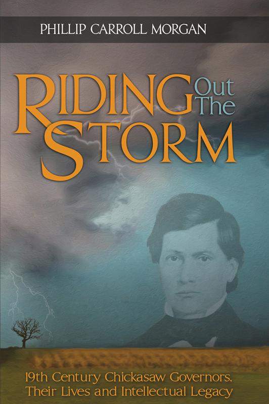 a portrait of Chickasaw governor superimposed on a stormy sky.