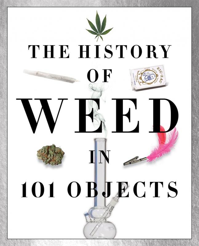 Cover with images of weed related items