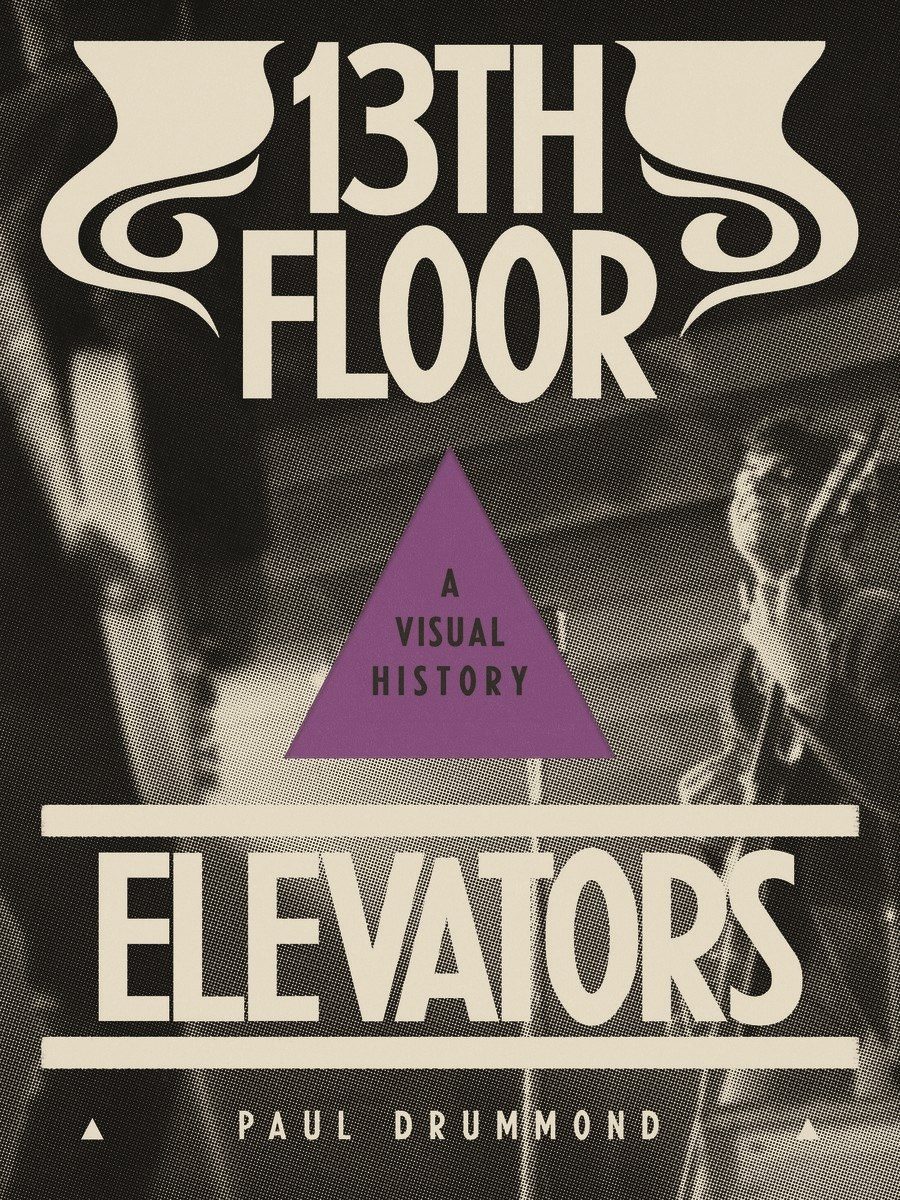 background of an artist on stage with a patterning around the title with a purple triangle over the center